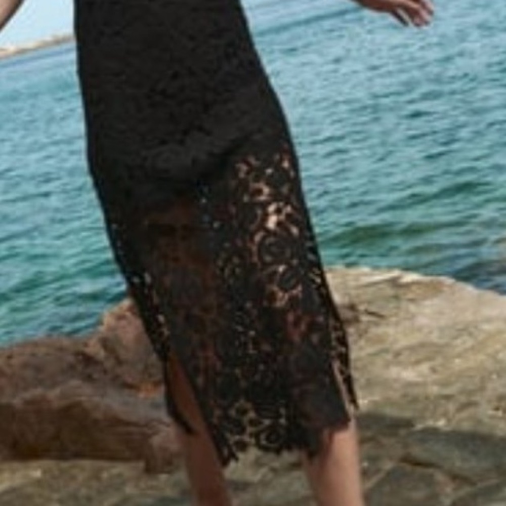 ZARA MACRAMÉ LACE KNIT DRESS - Picture 11 of 16